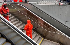 Einsatz durch Säure-Graffitis am Hauptbahnhof Stuttgart