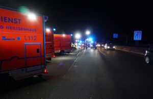 Verkehrsunfall auf Autobahn bei Ratingen – Fünf verletzte Personen