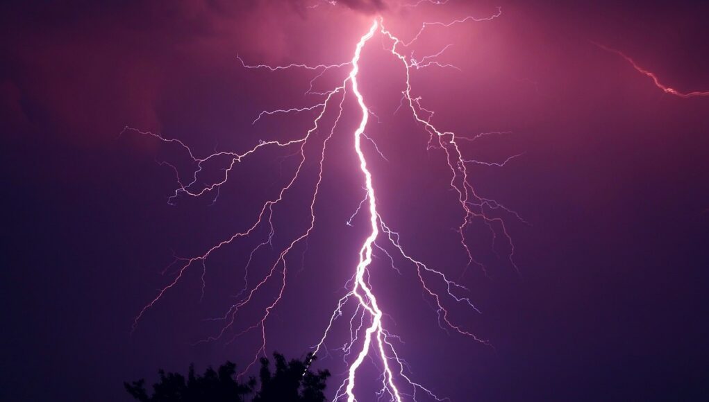 thunder, thunderstorm, purple