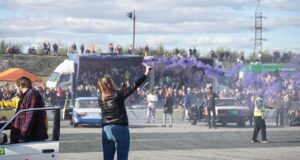 woman, smoke, car